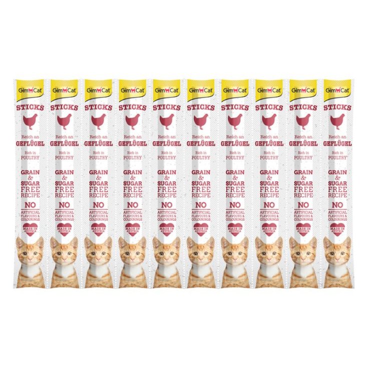 GIMCAT STICK AGNEAU ET VOLAILLE 4+1X5 GR