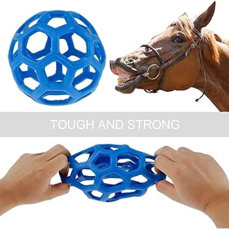 JEU DE BALLE MANGER DES CHEVAUX BLEU