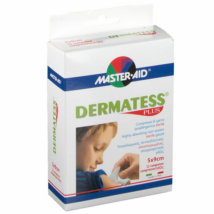 Master-Aid® Dermatess® Plus Compresse de Gaze Stérile Hypoallergénique 5x9 cm 12 Pièces