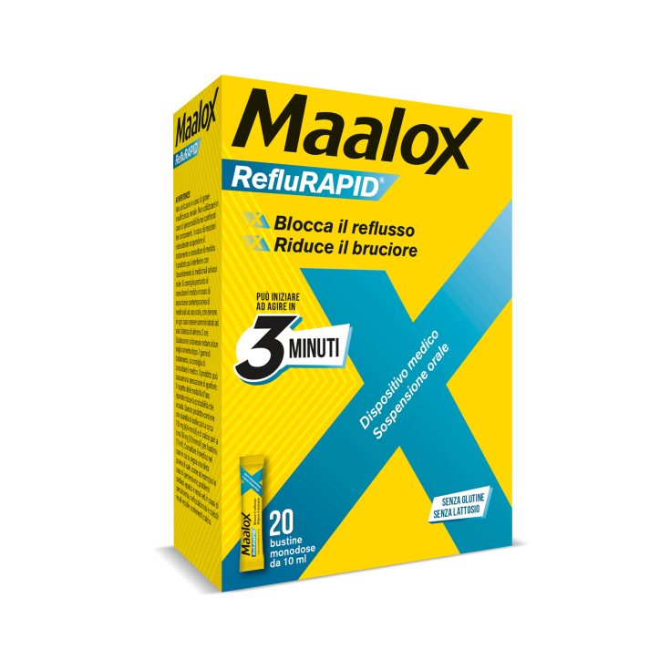 Sanofi Maalox RefluRAPID Sans Gluten Sans Lactose 20 Sachets Unidoses De 10 ml