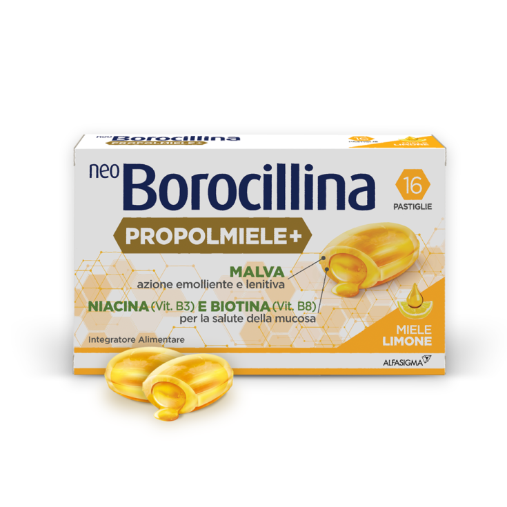 neoBorocillin Propolmiele + 16 Comprimés Miel Citron