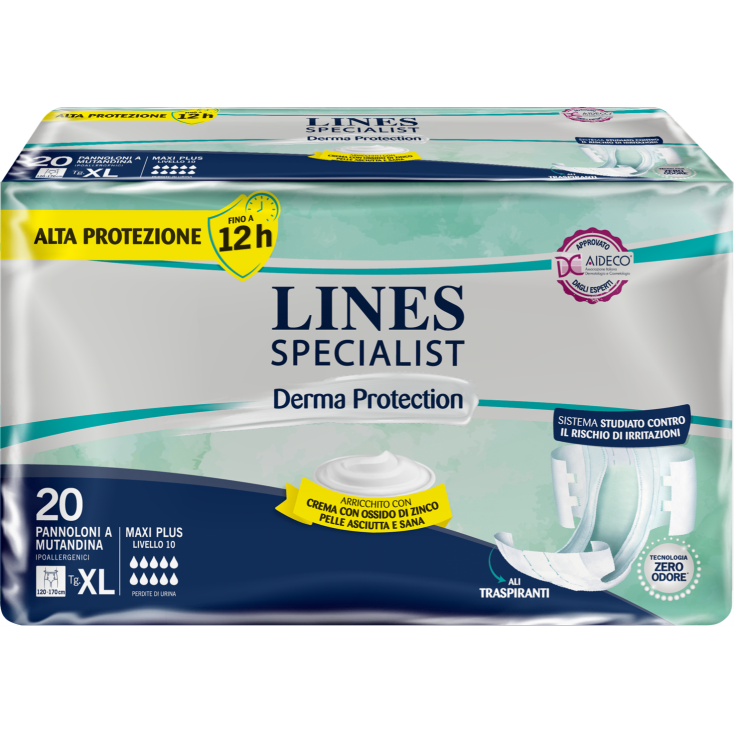 Derma Protection couche-culotte MAXI XL Lines Specialist 20 Pièces