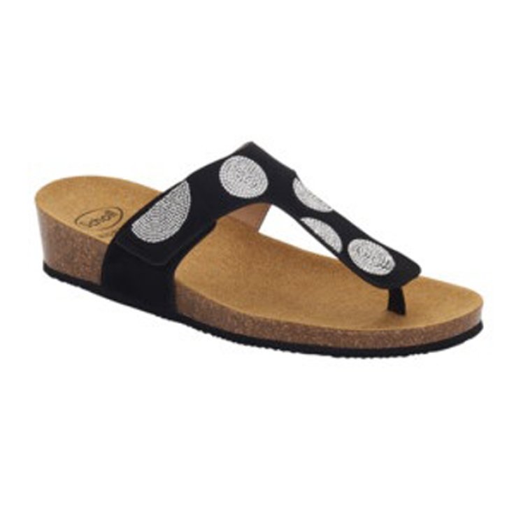 Scholl Dubai Flip-Flop Microfibre+Strass Donna Nero 37