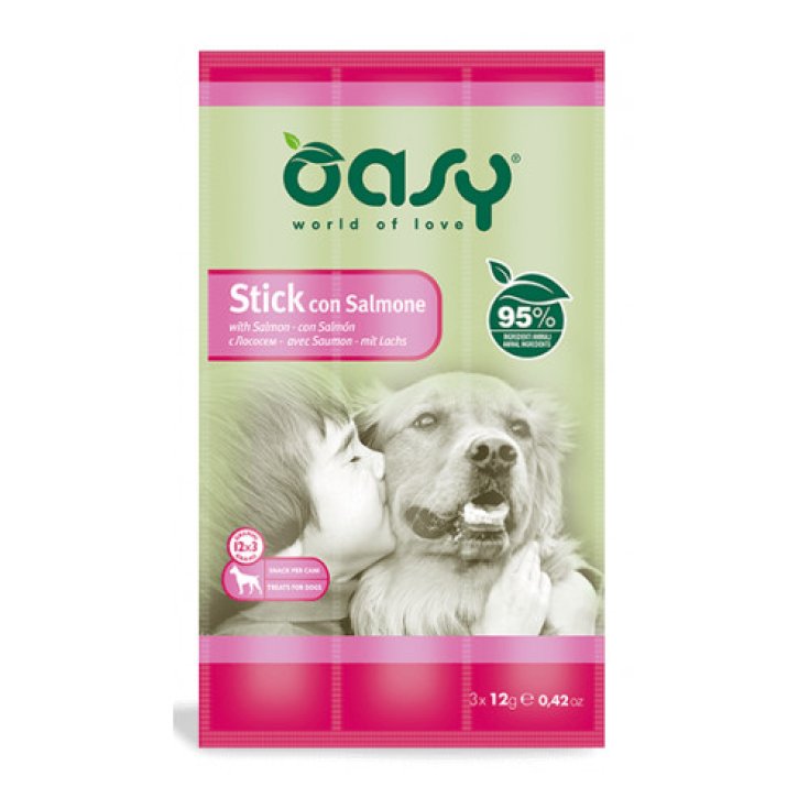 OASY SNACK BÂTON POUR CHIEN SALM3X12G