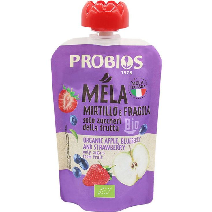 Pulpe De Pomme Fraise Et Myrtille 100% Probios Doypack 100g