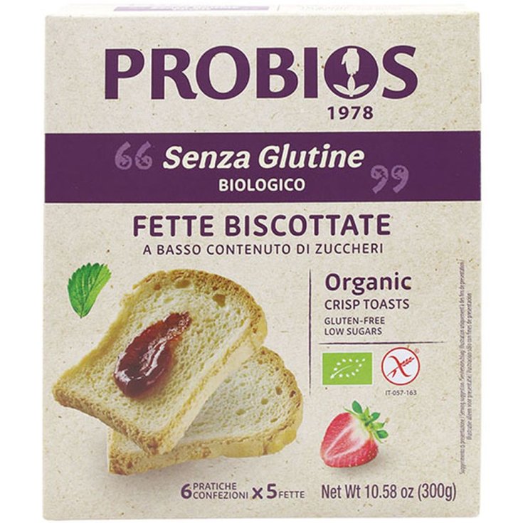 Riz & Biscottes de Riz à l'Huile de Tournesol Sans Gluten Probios 300g (6x50g)