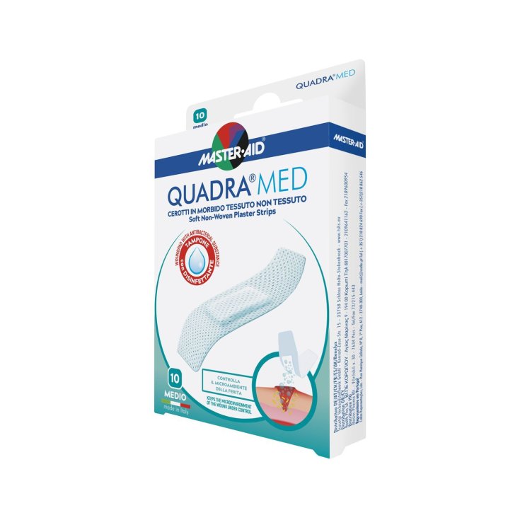 Master-Aid® Quadra Med® Soft Non-Woven Pansements Pad Avec Désinfectant 10 Bandes Medium