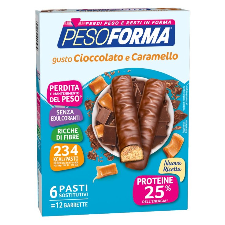 Pesoforma Substitut de Repas Barres Chocolat et Caramel 12 Barres