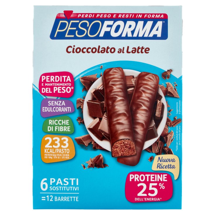 Pesoforma Barres de Chocolat au Lait Substitut de Repas 12 Barres