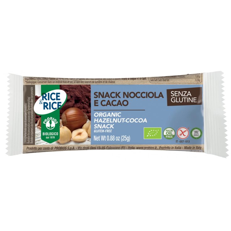 Rice & Rice Snack De Riz Aux Probios Noisette Et Cacao 25g