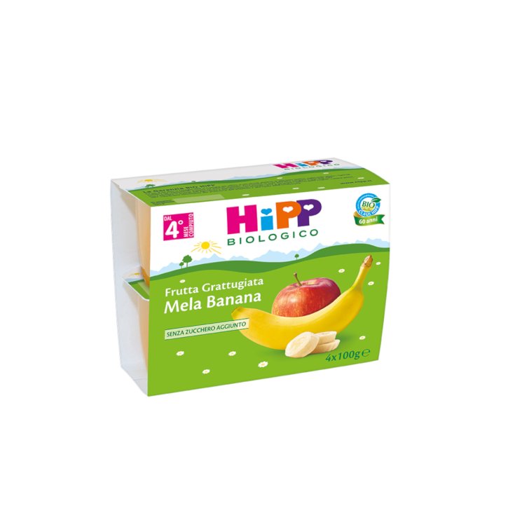 HiPP Bio Fruits Râpés Pomme Banane 4x100g