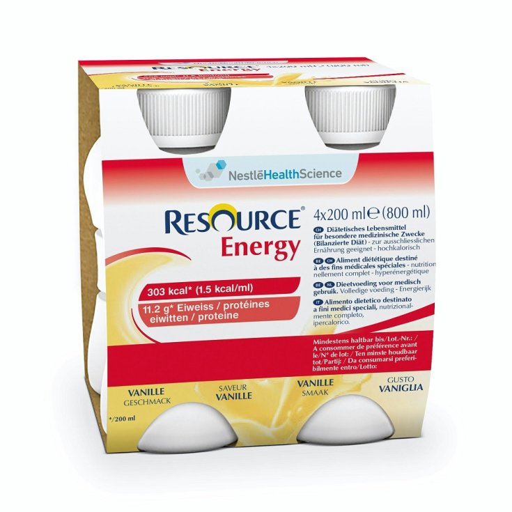 Nestlé Health Science Resource Energy Vanille Boisson Riche En Calories Et Riche En Protéines 4 x 200 ml