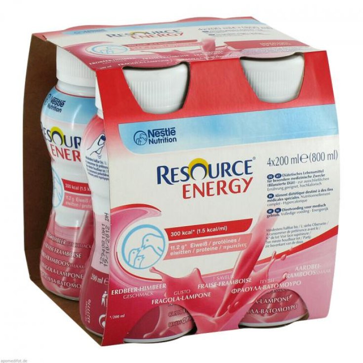 Nestlé Health Science Resource Energy Fraise Boisson Riche En Calories Et Riche En Protéines 4 x200 ml