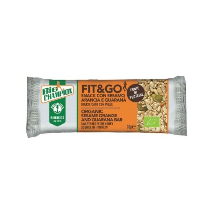 Biochampion Fit & go Barres Probios Orange Sésame Et Guarana 30g