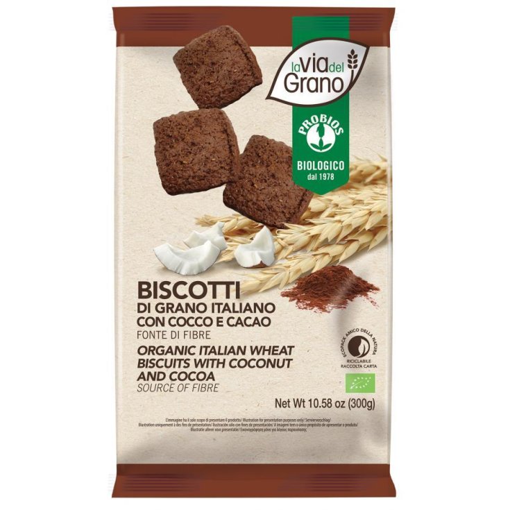 La Via Del Grano Biscuits Noix De Coco Et Cacao Probios 300g