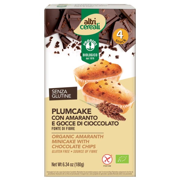 Plumcake Aux Autres Céréales Amarante Et Pépites De Chocolat Probios 180g