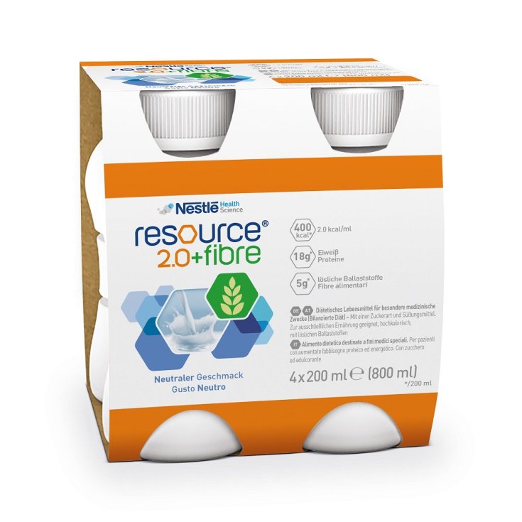 Nestlé Health Science Resource 2.0 + Boisson aux fibres neutres enrichie en fibres FOS et GOS 200 ml