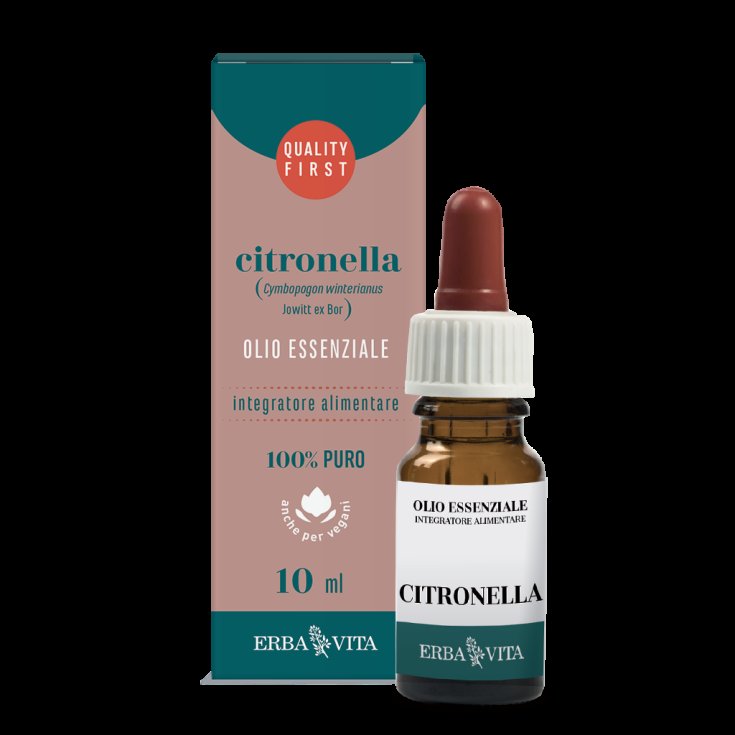 ErbaVita Huiles Essentielles Citronnelle Complément Alimentaire 10 ml