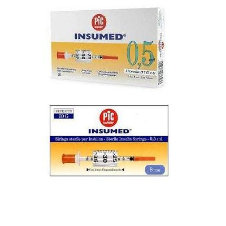 Pic Insumed Insuline Seringue 0.5ml 30 Pièces Pic Insumed Insuline Seringue 0.5ml 30 Pièces