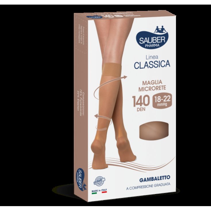 Sauber Pharma Classic Line Mi-Bas 140 DEN Couleur Beige Sable Taille 4