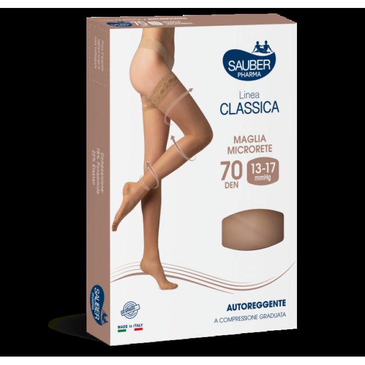 Sauber Pharma Classic Line Stay Ups 70 DEN Couleur Neutre Beige Taille 4