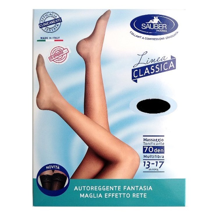 Sauber Pharma Classic Line Stay Ups 70 DEN Couleur Noir Taille 2