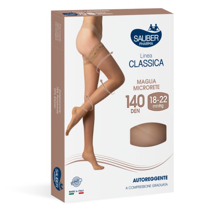 Sauber Pharma Classic Line Bas autofixants 140 DEN Couleur Neutre Beige Taille 3