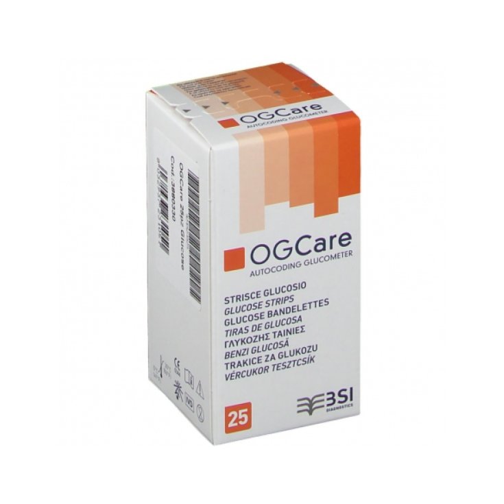 OGcare Blood Glucose 25 Bandelettes de test de glycémie