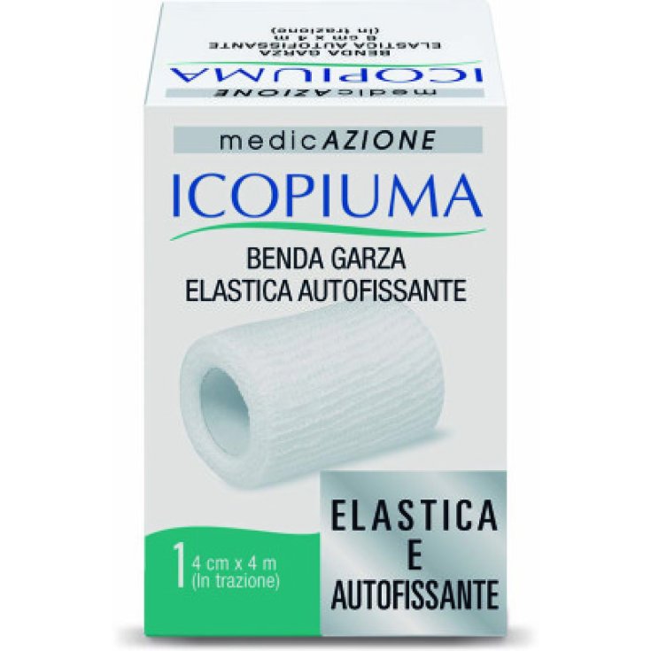 Icopiuma Bande de Gaze Élastique Autofixante 4cm x 4m