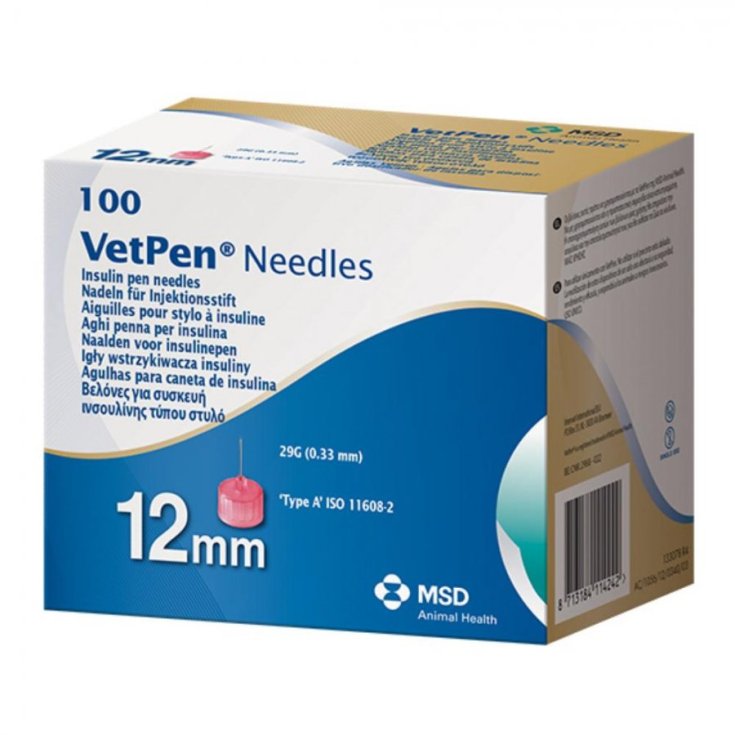 Aiguilles VetPen 29g / 12mm pour insuline vétérinaire 100 aiguilles de rechange