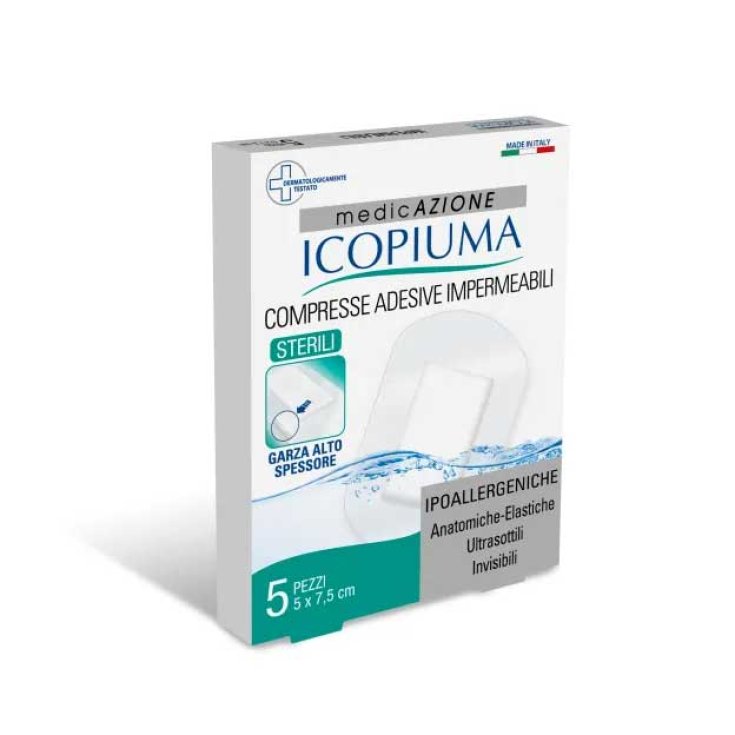 Icopiuma Comprimés Adhésifs Imperméables Postopératoires 5x7,5cm