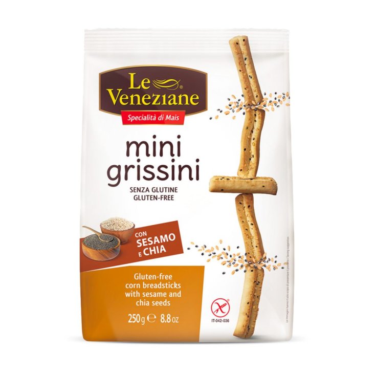 Le Veneziane Mini Gressins Au Sésame Et Chia Sans Gluten 250g