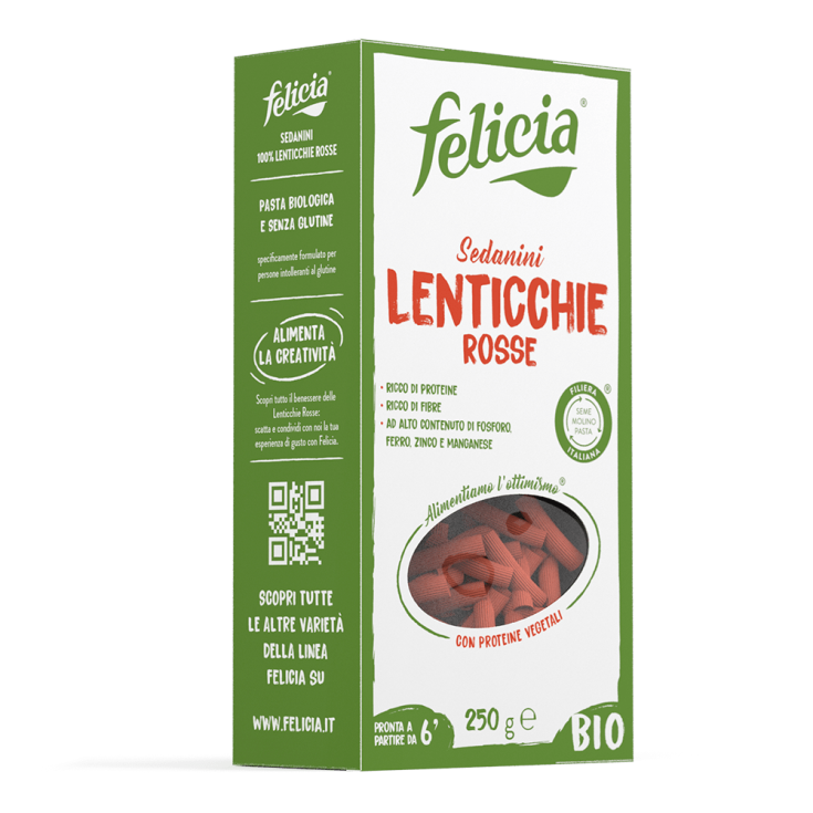 Felicia Bio Sedanini Pâtes Aux Lentilles Coquilles Sans Gluten 250g