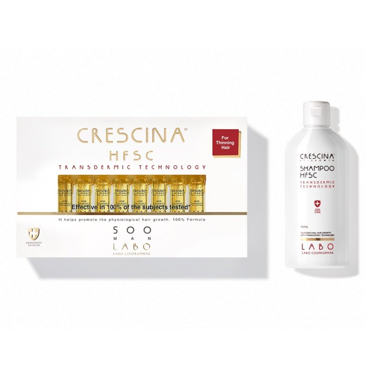 Labo Crescina HFSC Agenone Traitement Complet Dosage 500 Homme Taille 20 + 20 Ampoules