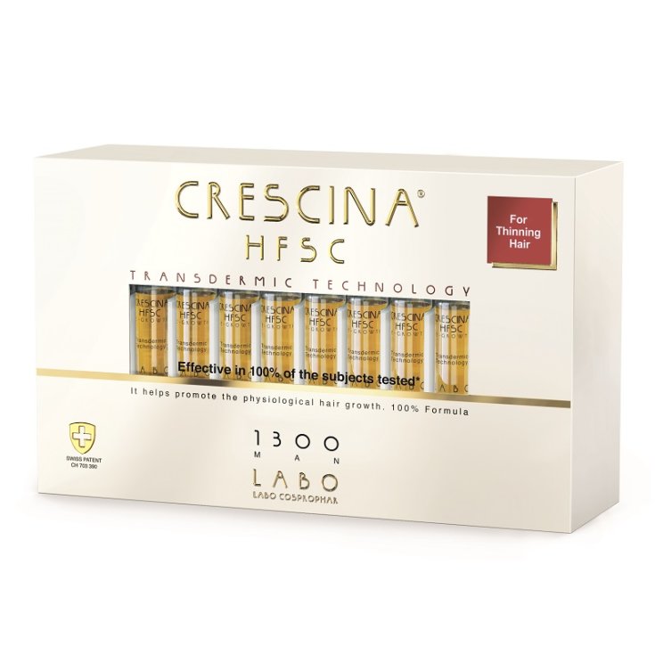 Labo Crescina HFSC Agenone Traitement Complet Dosage 1300 Homme Taille 20 + 20 Ampoules