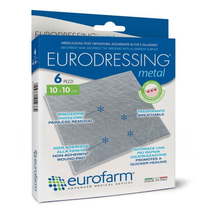 Eurodressing Metal Medic Médicaments Stériles 10x10 6 Pansements