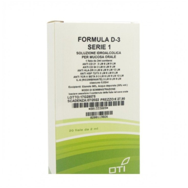 Oti Formula D-3 Series 1 Remède Homéopathique 20 Flacons Oraux