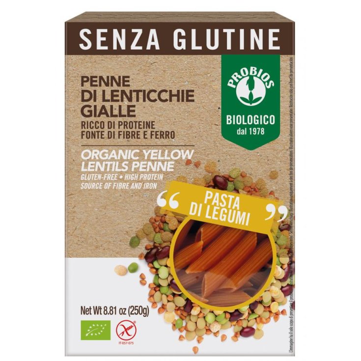 Pâtes Penne 100% Probios Lentilles Jaunes 250g