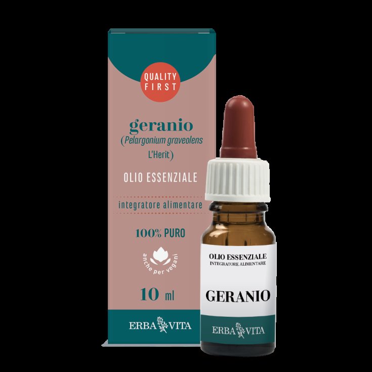 ErbaVita Huile Essentielle Géranium Complément Alimentaire 10ml