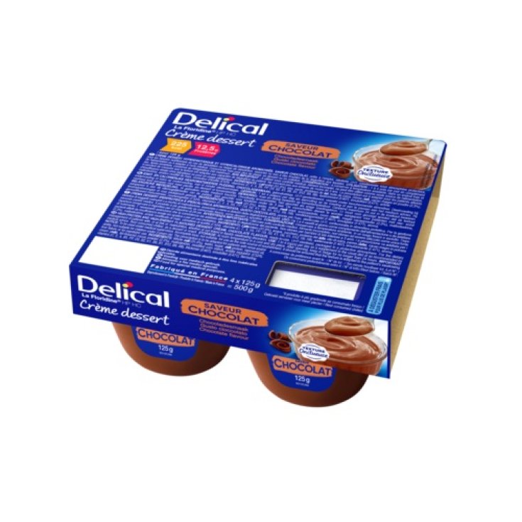 Delical Crème Dessert Hypercalorique Crème Hypercalorique Sans Lactose Saveur Chocolat 125g 4 Pièces