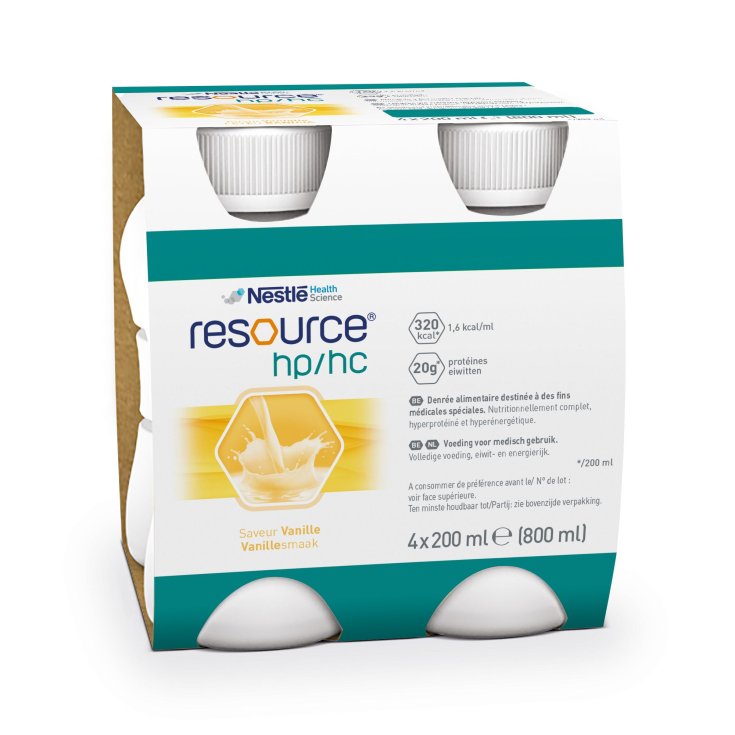 Nestlé Health Science Resource HP/HC Vanille Boisson Riche En Calories Et Riche En Protéines 4 x200ml