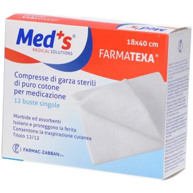 Farmac-Zabban Meds Gaze 12/12 18x40cm 12 Pièces