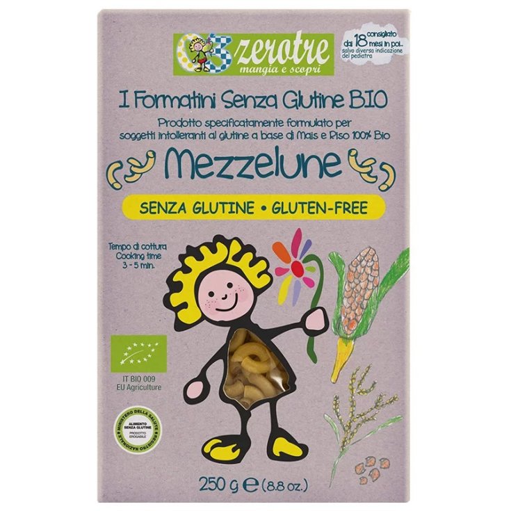 Rustichella D'Abruzzo Line Zerotre Mezzelune Maïs Et Riz Bio 250g