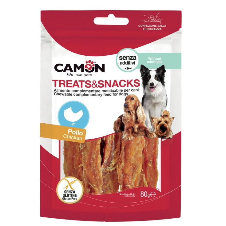 Camon Lanières de Poulet Souples Nourriture pour Animaux 80g