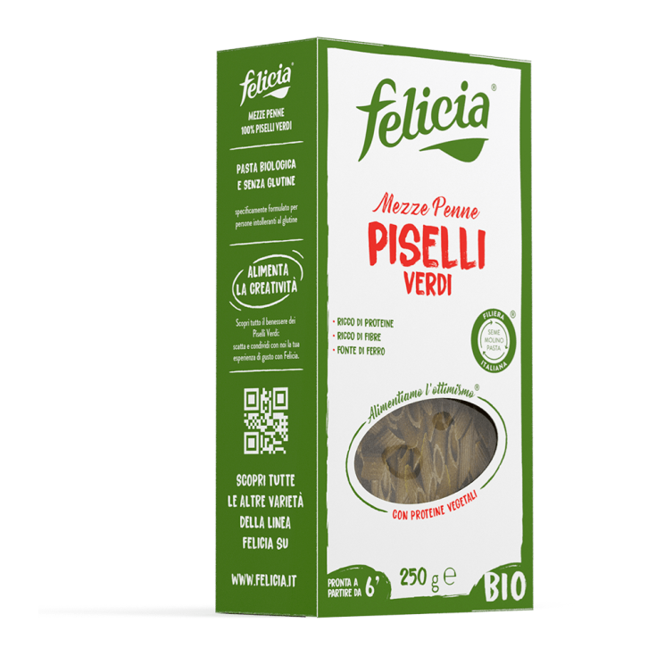 Felicia Bio Mezze Penne À La Farine De Pois Verts Bio 250g