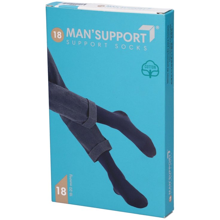 Gloria Man's Support 18 Mi-bas en coton argenté 18 Blanc 5