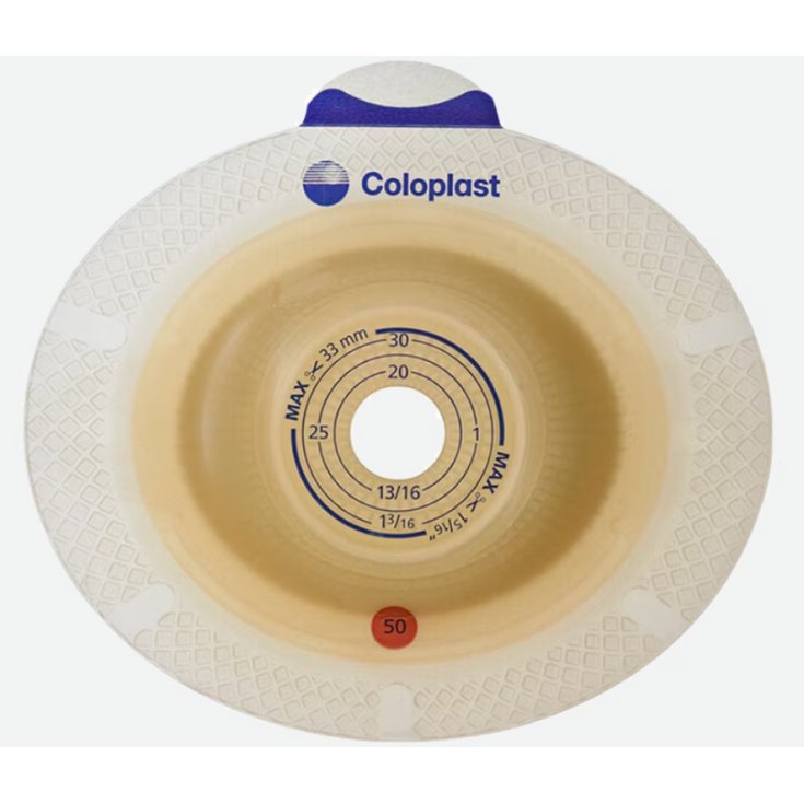 Coloplast Sensura Click Plate Convex Light Hole 25mm Bride 50mm 5 Pièces