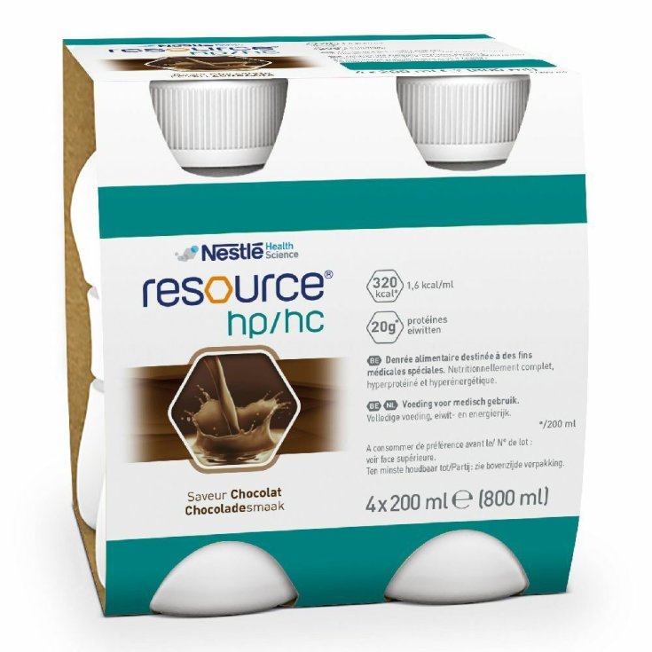 Nestlé Health Science Resource HP / HC Chocolat Riche en Calories et Riche en Protéines 4 x200ml