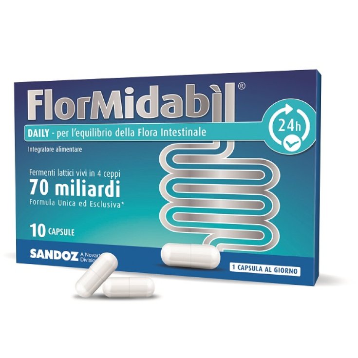 Sandoz FlorMidabìl Complément Alimentaire Quotidien 10 Capsules
