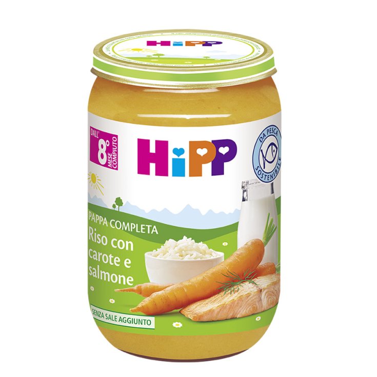 Repas Complet Riz Aux Carottes Et Au Saumon HiPP Bio 220g